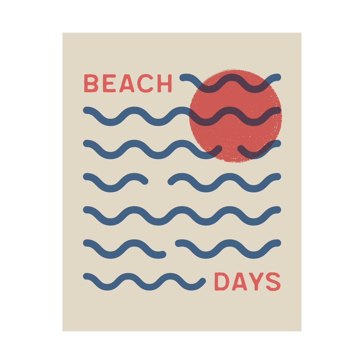 Beach Days Vintage Poster